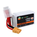 XF Power black 14.8V 1000mAh 75C graphene lithium battery for drones with XT60 plug.