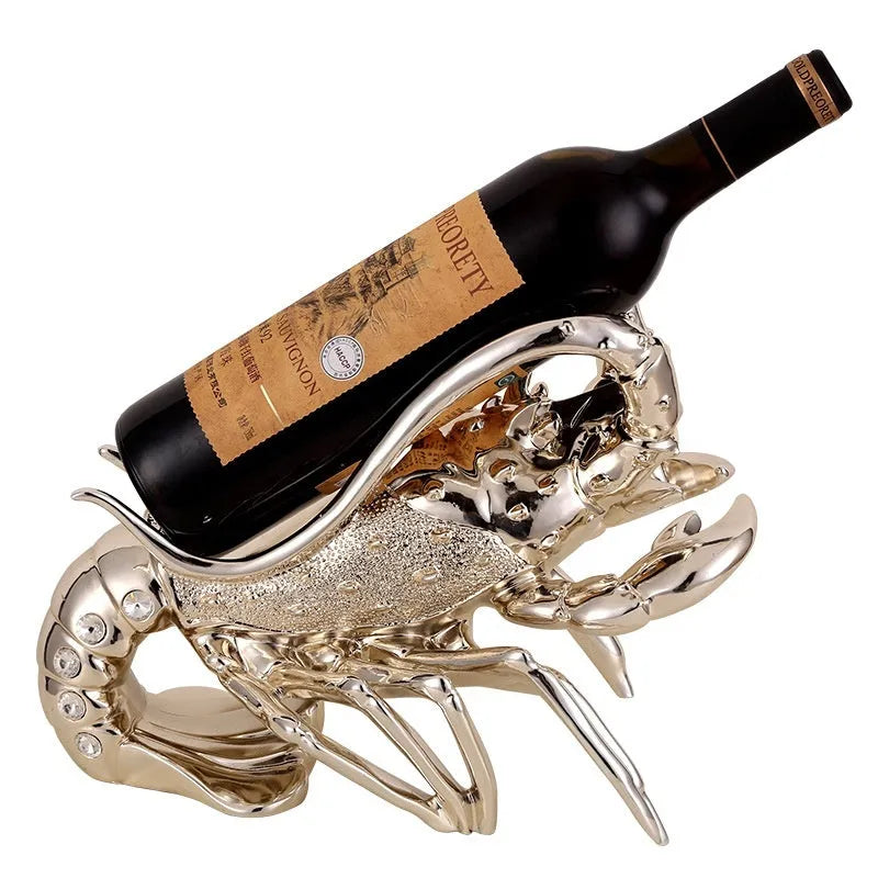 European style lobster wine rack ornament in rose gold or silver colour