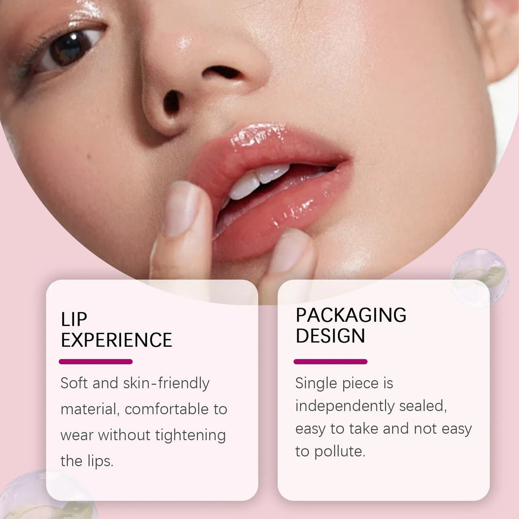Lip nursing adhesive bandage with silicone gel patches measuring 8cm by 12cm for moisturising lip care