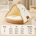 Green enclosed cat tent bed with removable blanket for winter sleeping