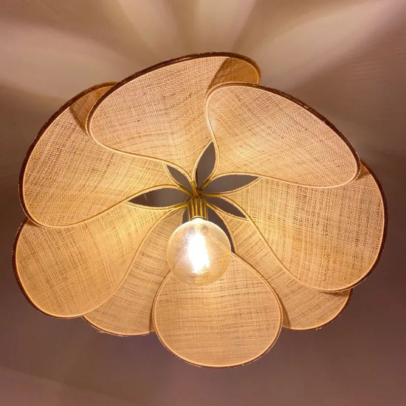 Bohemian style fabric hanging pendant lamp in a choice of colours and diameters