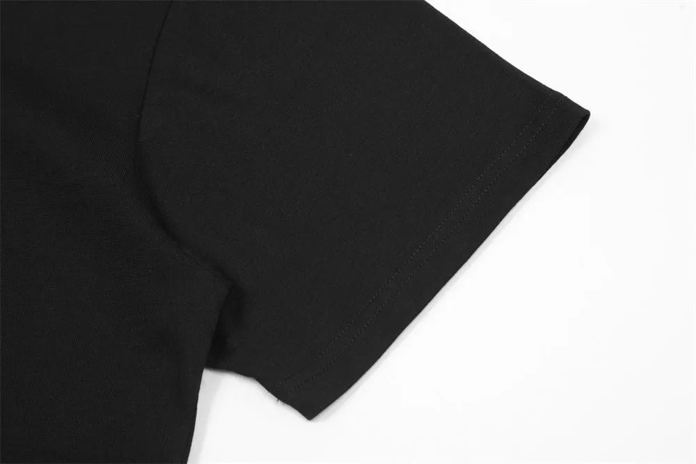 Men's cotton short sleeve t-shirt with cross star pattern, available in white and black, sizes S to XL