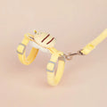 Adjustable cat harness and leash set with teddy bear and bee shapes in blue colour
