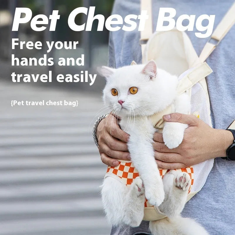 Soft non-woven polyester canvas pet backpack for cats in three colour options
