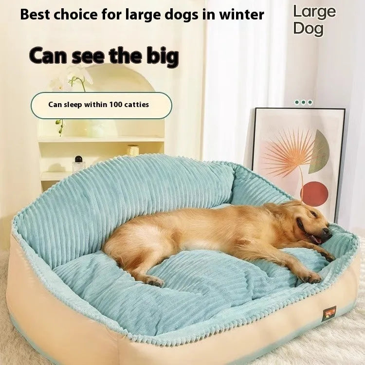 Morandi colour washable kennel-style dog bed with removable cover, shown in large size.