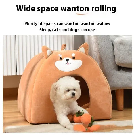 Warm cloth cat bed for autumn and winter available in three sizes with machine washable construction