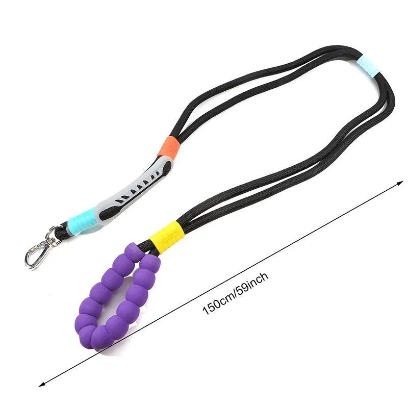 Dog traction rope leash with anti-slip foam handle measuring 140cm in length
