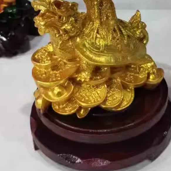 Citrine small water turtle money tree Feng Shui ornament with Chinese style animal modelling