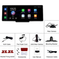 10.26-inch car DVR dash cam with rear view camera mounted on vehicle dashboard