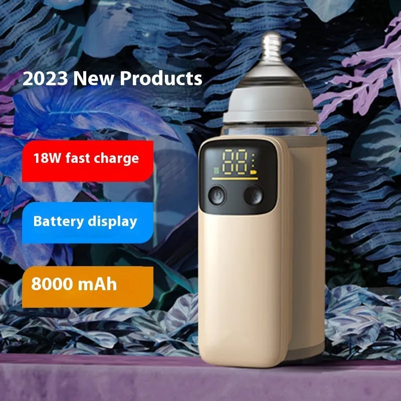 Fast-charging 8000mAh baby bottle insulation warmer with universal fit