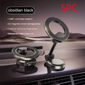 All-metal magnetic car phone mount with foldable design on car dashboard