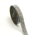 Self-adhesive water drill strip with electroplated glass beads for clothing decoration