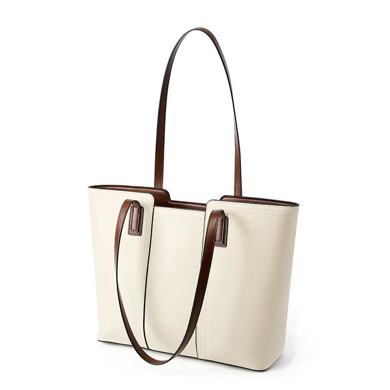 Women's black genuine leather crossbody bag with horizontal square shape and single shoulder strap