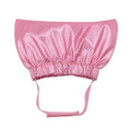 Adjustable waterproof shower cap for dogs and cats in silver, pink, and gold colours with ear protection