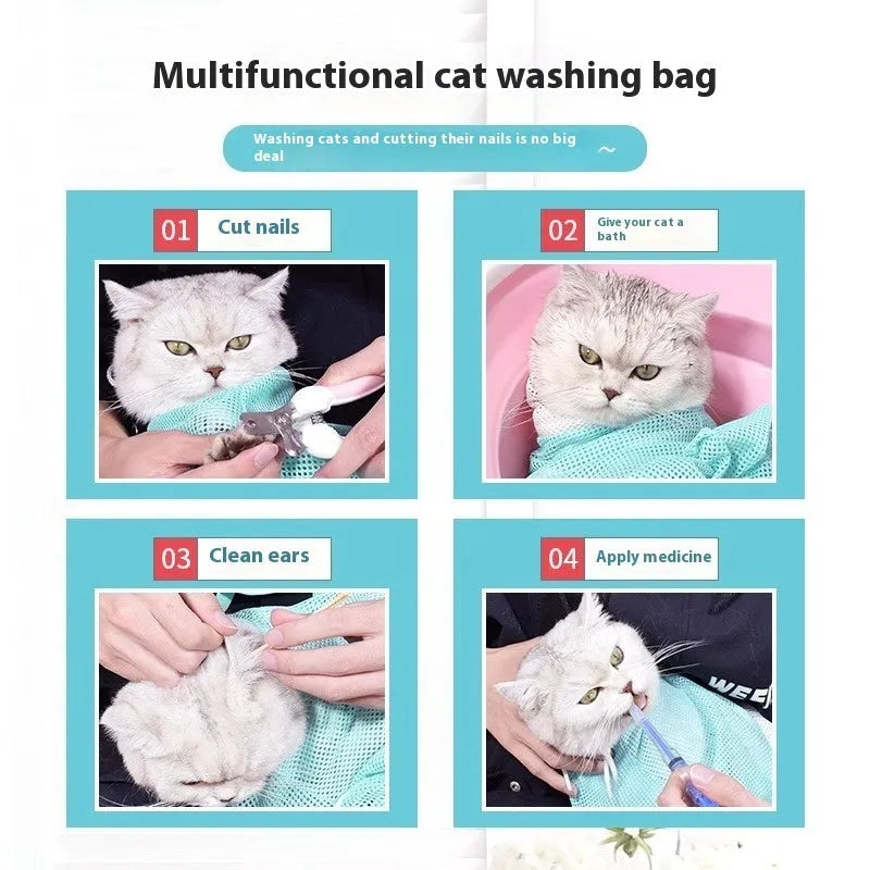Upgraded 5th generation cat grooming bag with detachable lifting design in scratch-resistant material