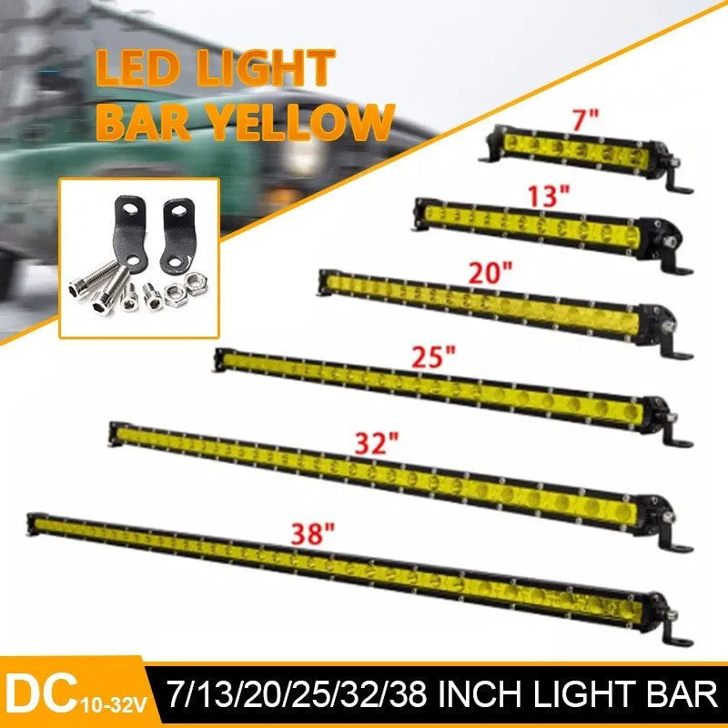 25 inch single row LED car light bar with aluminium housing and mounting brackets