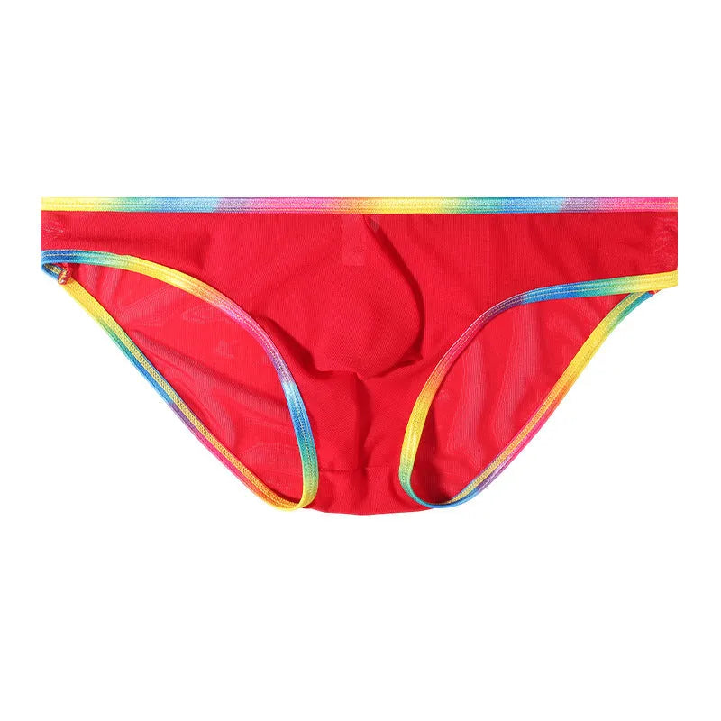 Women's mesh briefs in quick-drying nylon available in six solid colours with transparent design