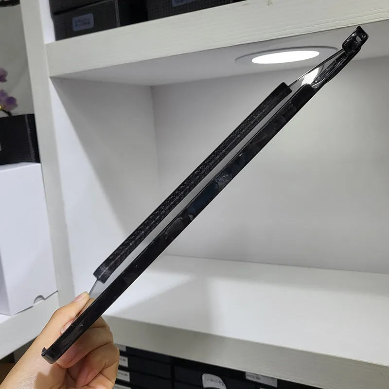 Carbon fibre hard protective case for Apple iPad Pro 11 showing 3K weave texture