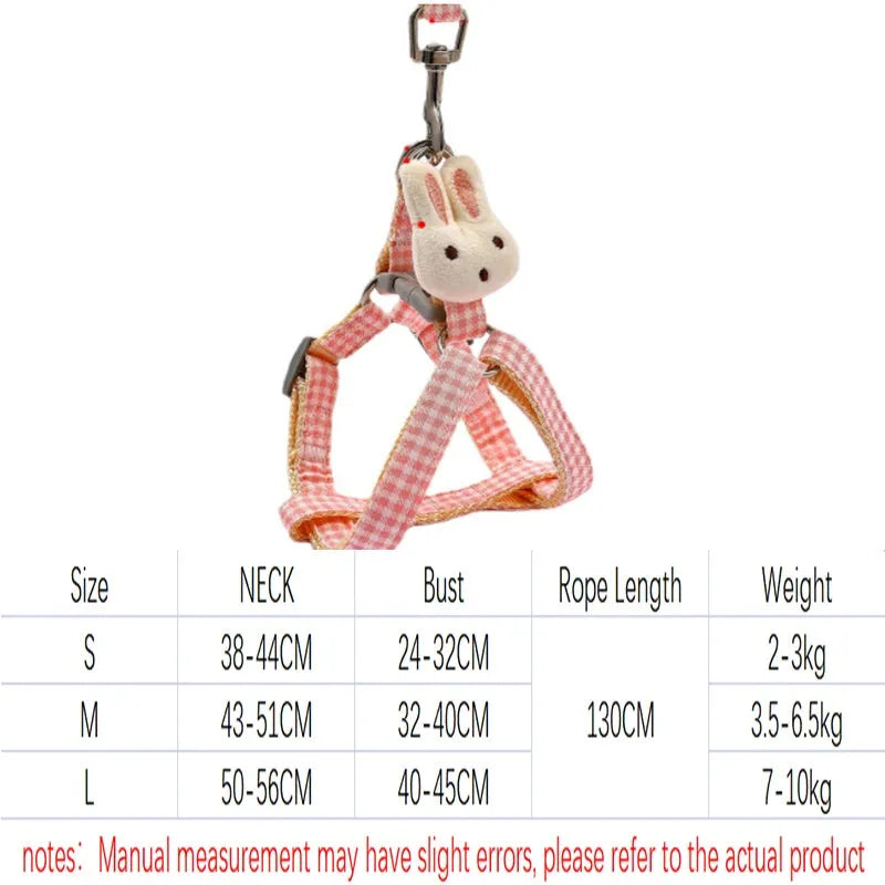 Small dog harness and leash set in nylon with anti-pull Y-strap design and quick-release buckle
