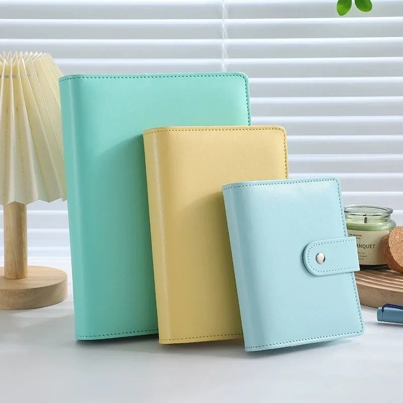A5 PU leather zippered notebook binder cover in a choice of 11 solid colours.