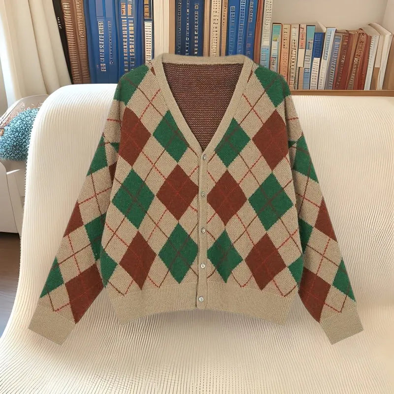 Women's acrylic knitted cardigan coat in macaron colours including pink, green, and khaki, regular sleeve, casual style.