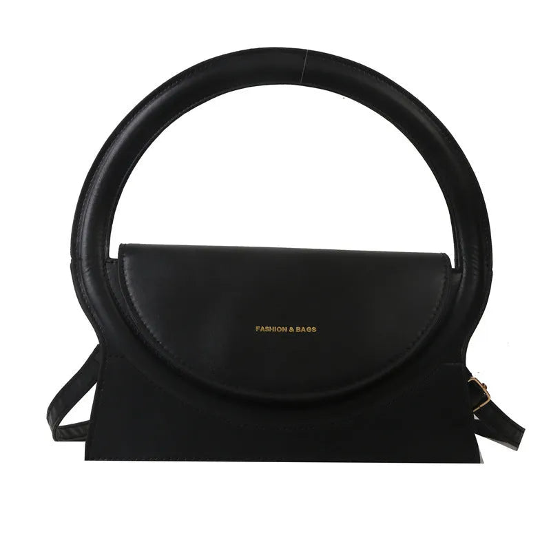 Horizontal square PU leather shoulder messenger bag in multiple colours with stitching details