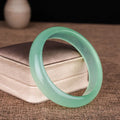 Women's quartz rock jade bracelet in oil cyan light green or blue colour with modern minimalist design