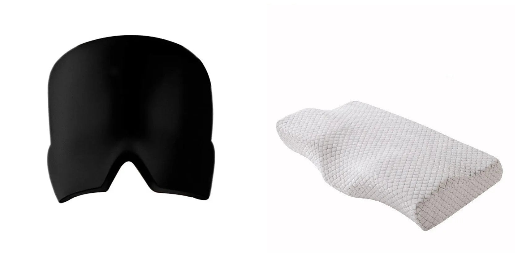 Elastic cloth gel eye mask for headache relief with adjustable headband in black colour