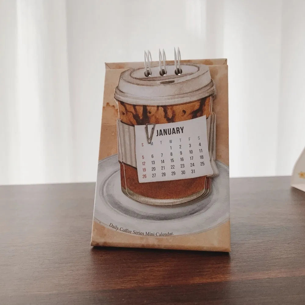 2025 mini desk calendar collection showing four different simple modern design themes