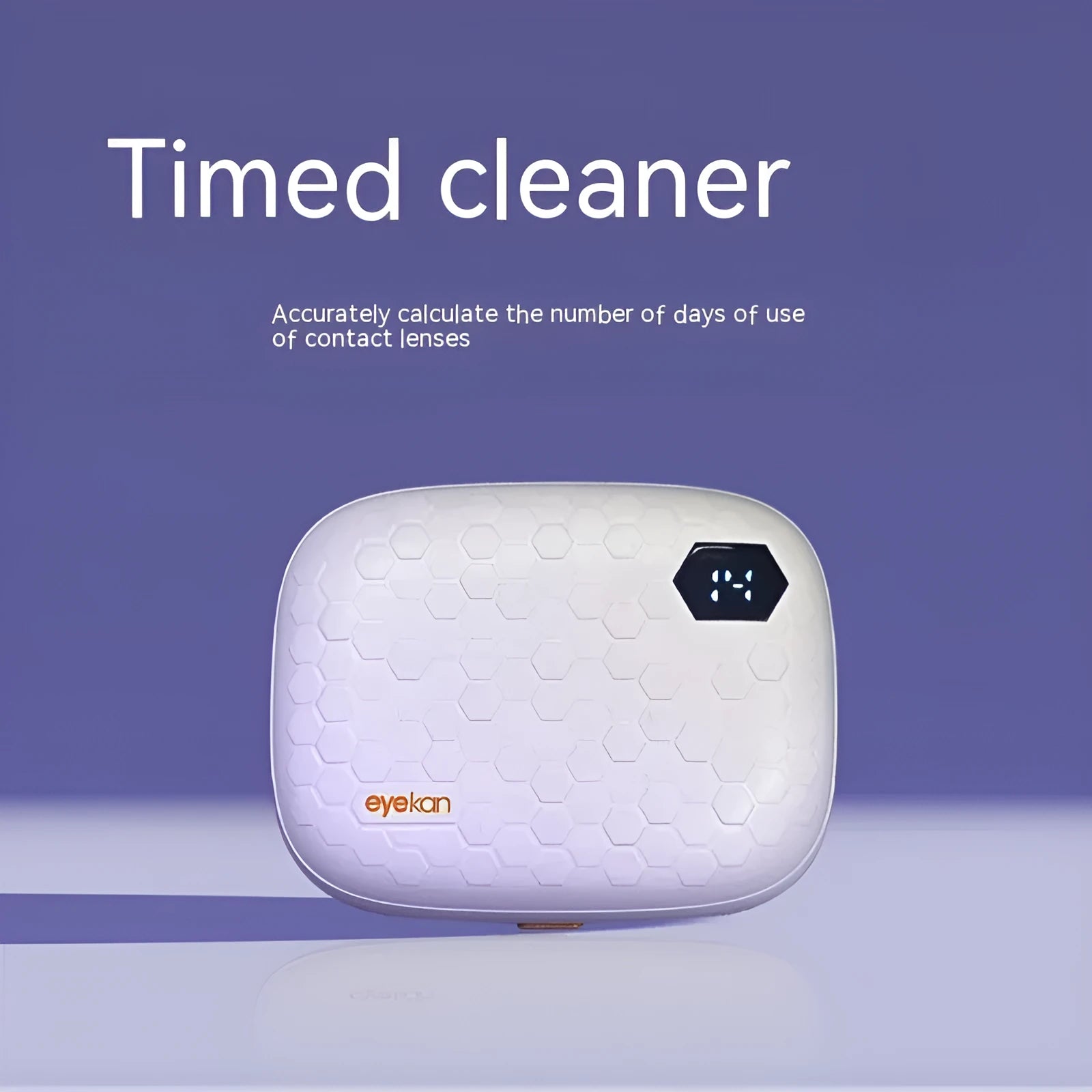 Automatic electric ultrasonic glasses cleaning machine in pearl white, showing compact 85x65x30mm size.