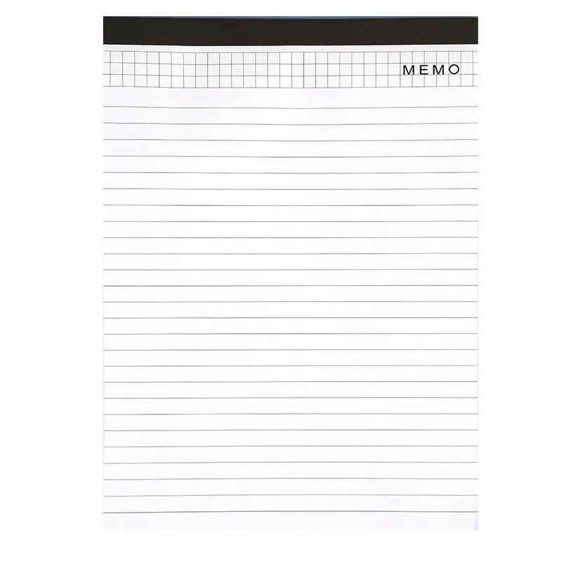A4 tearable notebook with grid design cover and wireless adhesive binding for meeting minutes