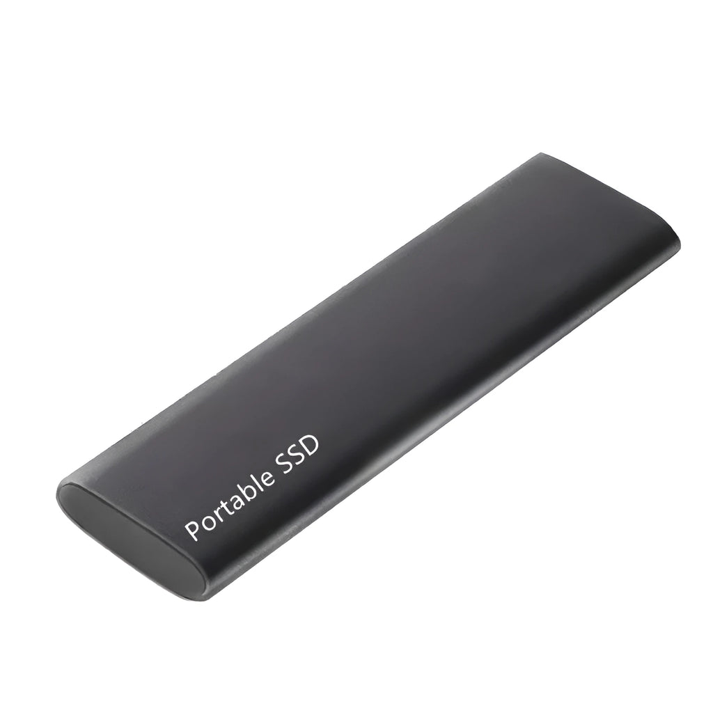 External SSD portable storage drive with ultra-thin metal shell in red, black, blue, and silver colour options