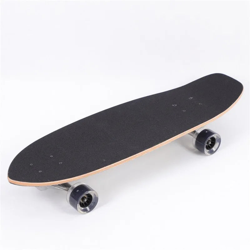White maple wood street scooter measuring 31 inches with classic kick mechanism