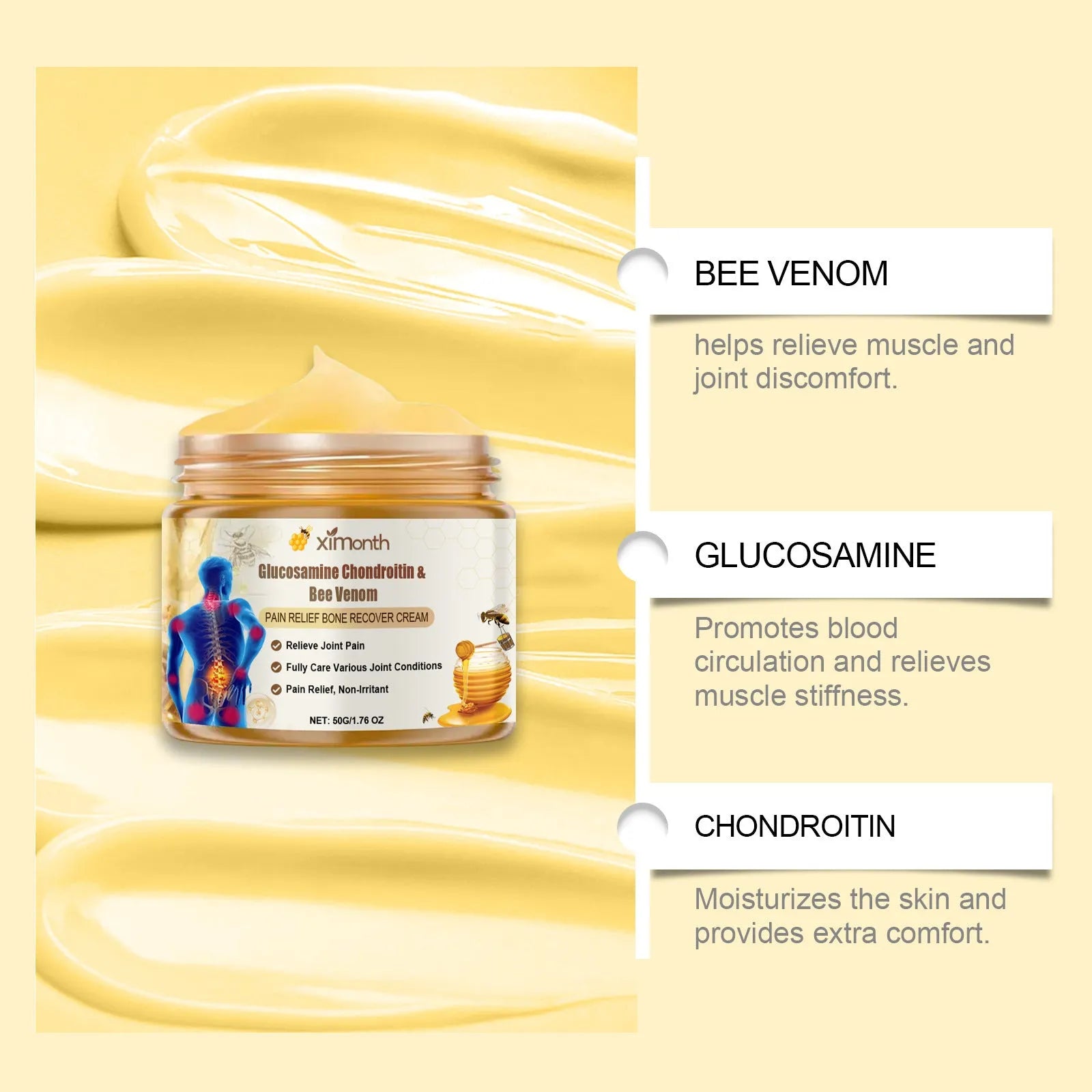 50g tube of bee venom and chondroitin sulphate joint neck cream