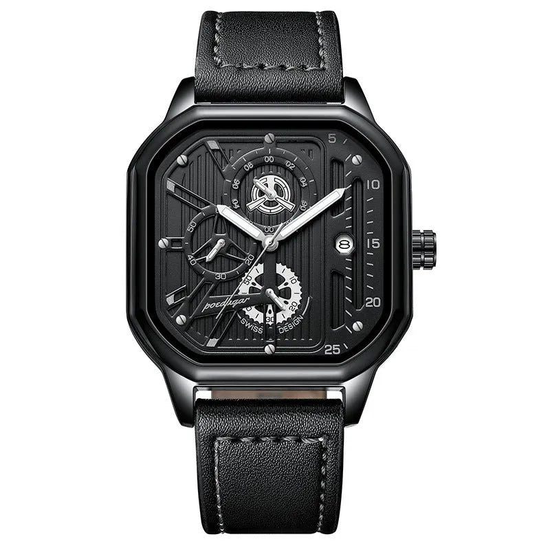 Men's belt-style quartz sports watch with 8mm case in multiple colour options