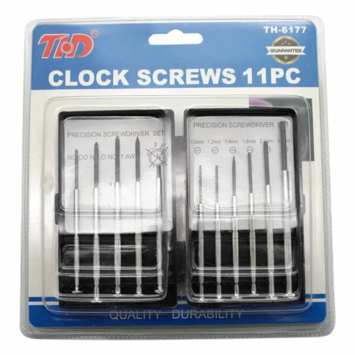 TH-6177 11-piece precision screwdriver set for electronics and clock repair with 45# steel construction
