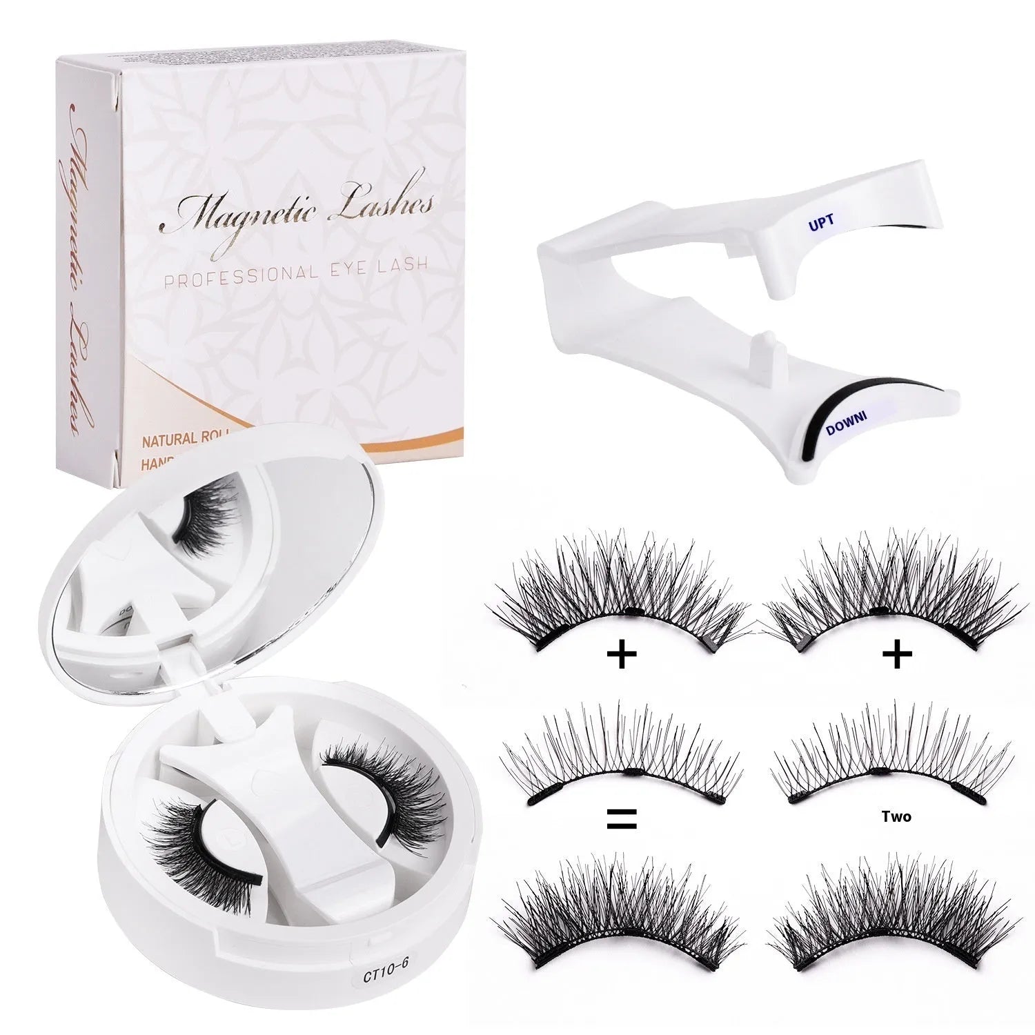 Portable false eyelashes storage box with magnetic closure and integrated soap holder compartments