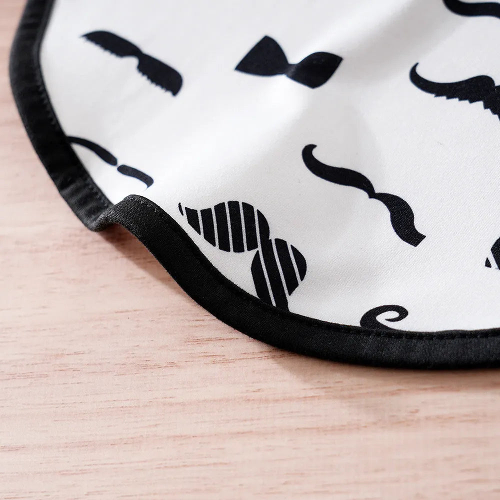 White casual polyester pet clothing for a small dog, showing sizes S, M, L, XL, XXL.