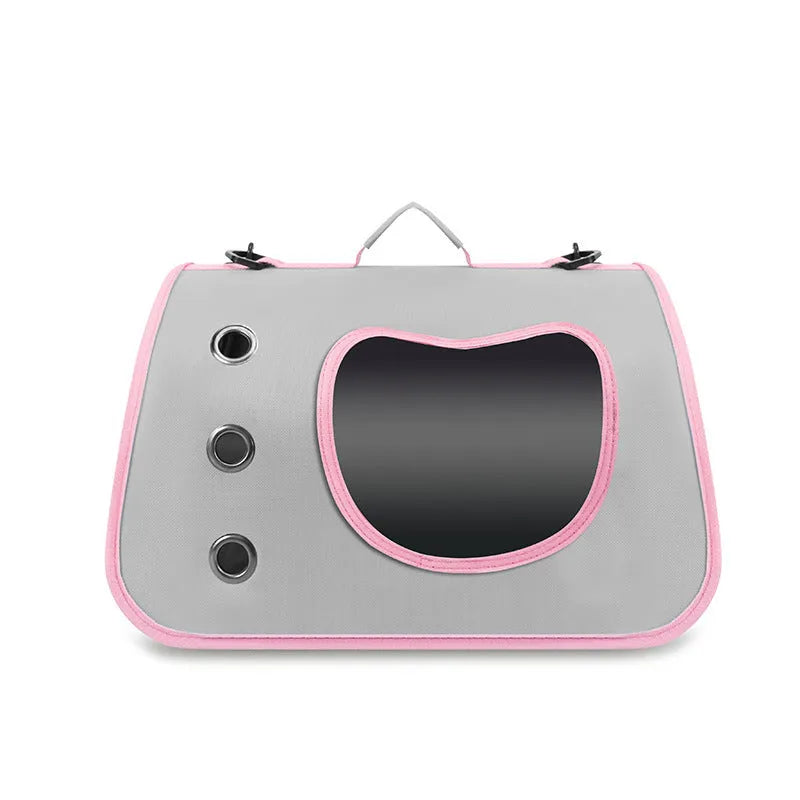 Medium capacity pet outing bag in Oxford cloth available in six colour options with crossbody carrying strap