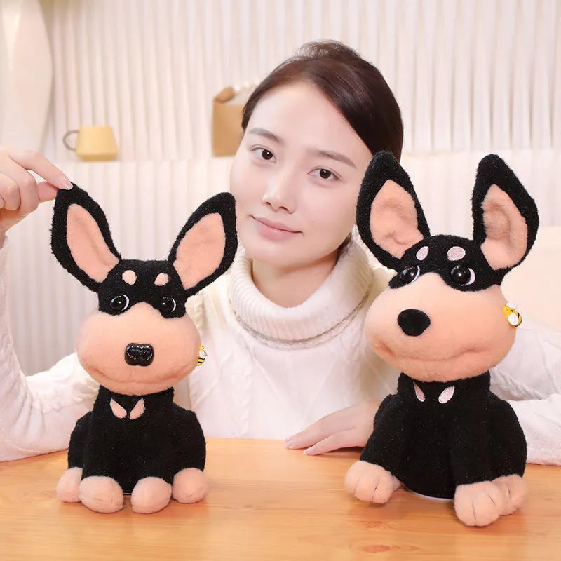 Electric puppy bee plush toy singing wagging tail 25cm USB rechargeable baby sensory development