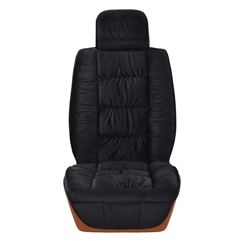 Winter short plush car seat cushion in grey colour with all-inclusive seat coverage