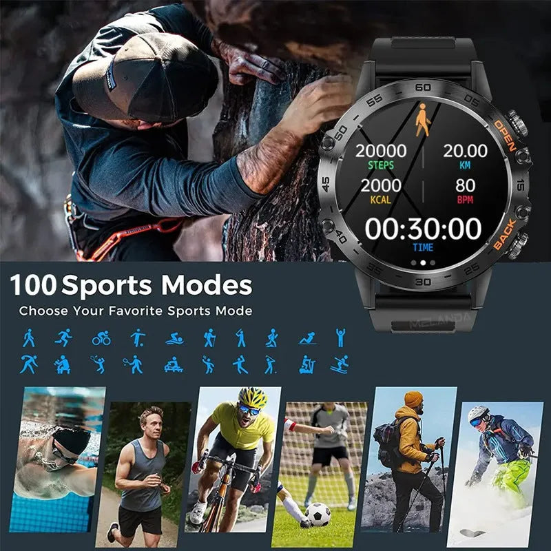 Bluetooth calling smart watch with waterproof design and health monitoring features