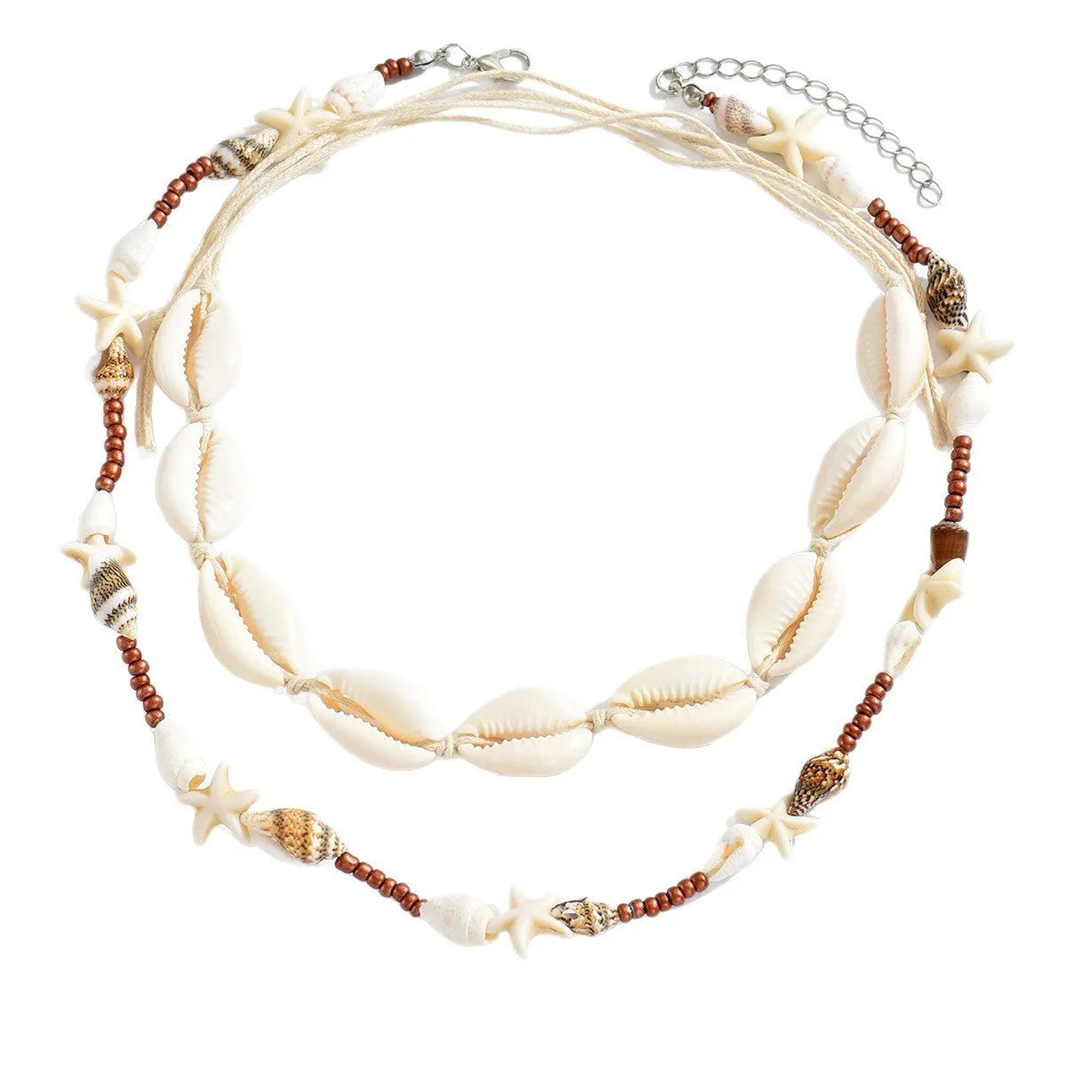 Handmade geometric shell necklace for women in colour X1900 with bohemian summer style
