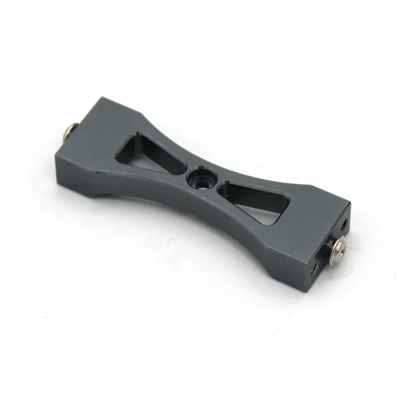 Grey alloy military remote control car accessories including front bar, beam, axles, and black tyres