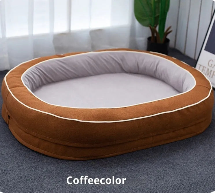Four Seasons Universal oval removable dog bed in green cloth, size L 120x75cm