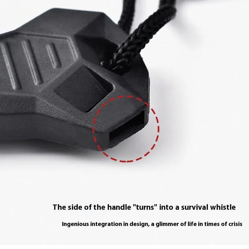 Black outdoor multifunctional flint with 13cm magnesium rod and stainless steel scraper survival tool