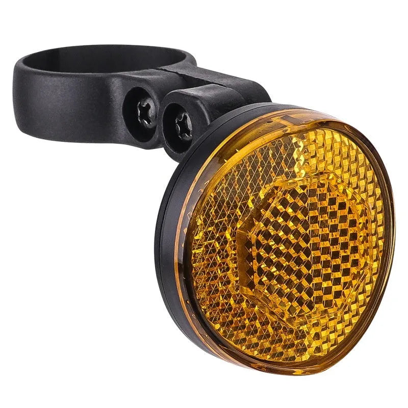 Plastic bicycle taillight bracket with anti-theft features mounted on seat post in red colour