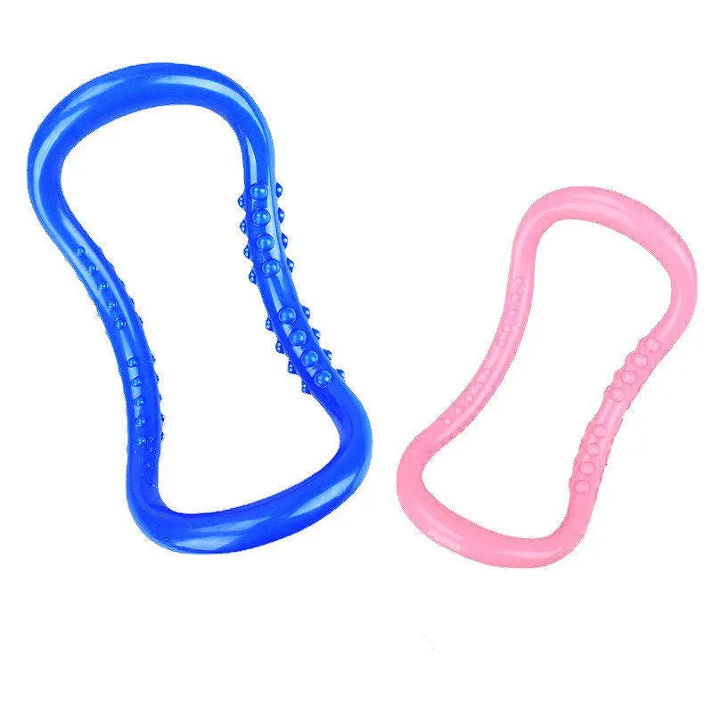 PP plastic yoga stretching ring in blue colour for pilates and flexibility exercises