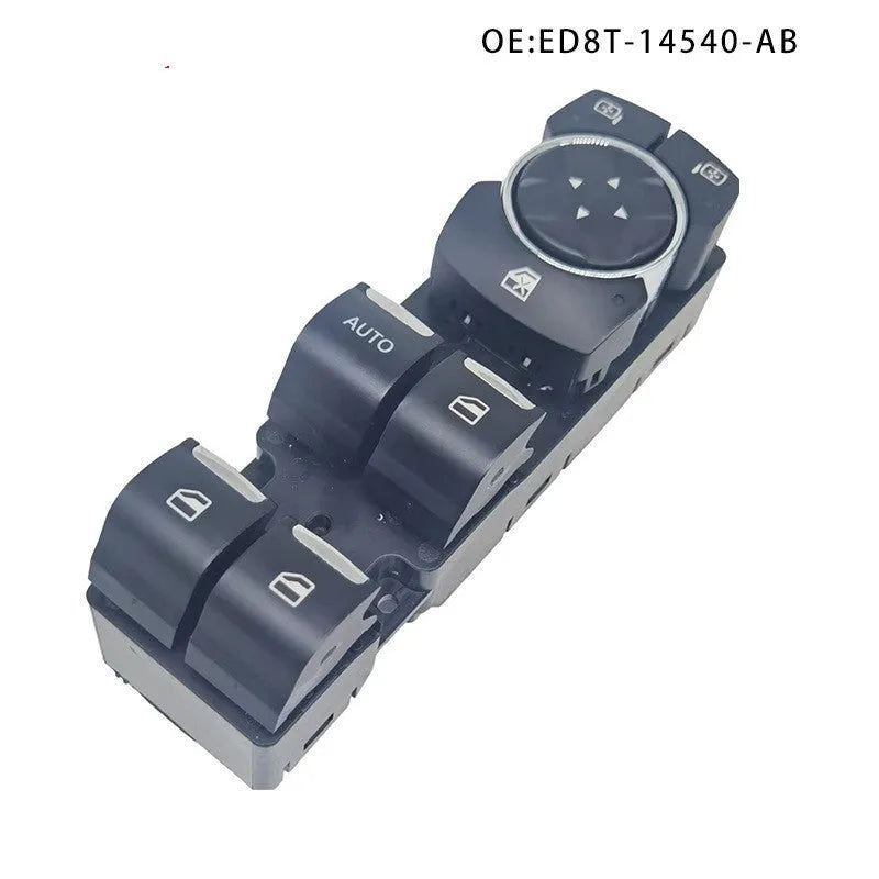 Ford Focus electric window regulator with black ABS housing and integrated 12V motor assembly