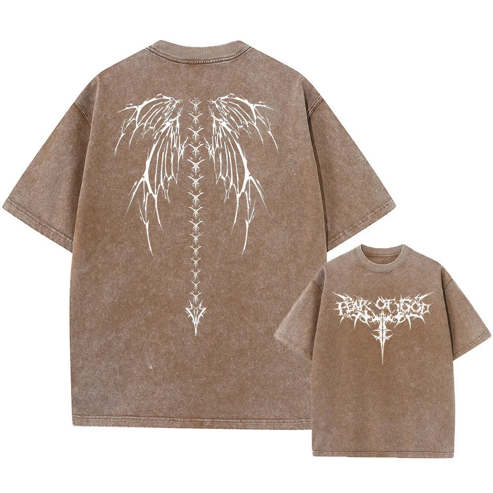 Men's oversized loose-fit cotton T-shirt with drop-shoulder short sleeves in various colours.